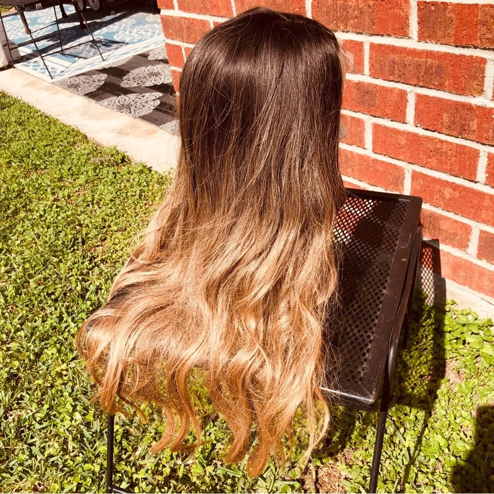 29” Human Hair Long layared ombre wig FLT086-2